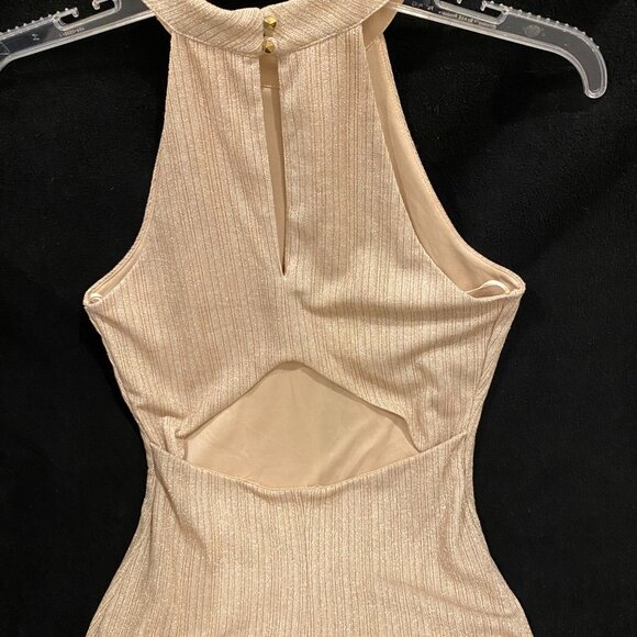 Sienna Sky Sparkle Brown Halter Neck Sleeveless Dress Size Small - Picture 2 of 6